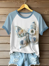 Freizeit-T-Shirts mit Schmetterlings druck für Frauen